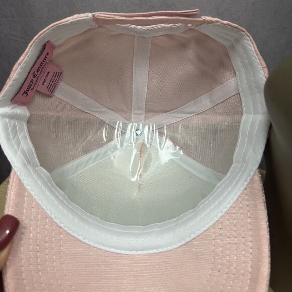 Juicy Couture Rhinestones Heart Women Baseball Hat Cap Pink NWT - Picture 9 of 10